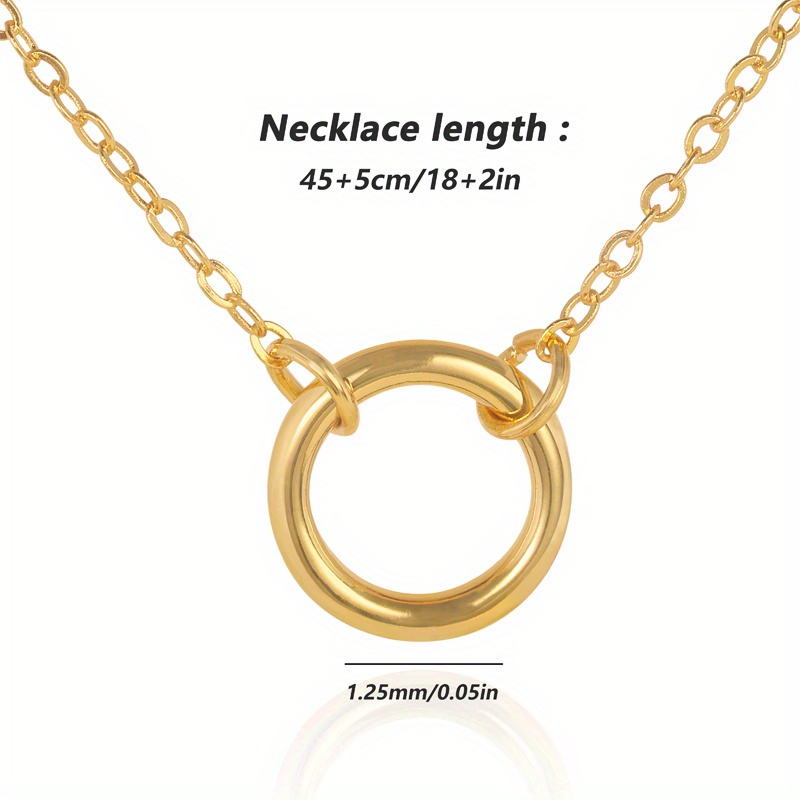 Women's 925 Sterling Silver Circle Design Necklace, Minimalist Style